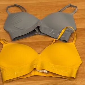 5/$25 PINK Victoria's Secret Love Pink Bra Set - Yellow and Blue